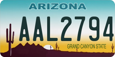 AZ license plate AAL2794