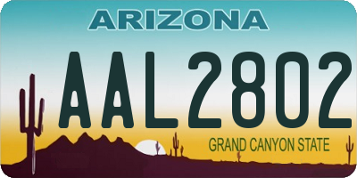 AZ license plate AAL2802