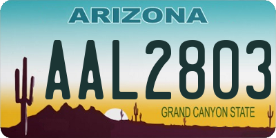 AZ license plate AAL2803