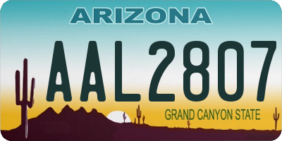 AZ license plate AAL2807