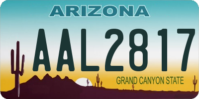 AZ license plate AAL2817