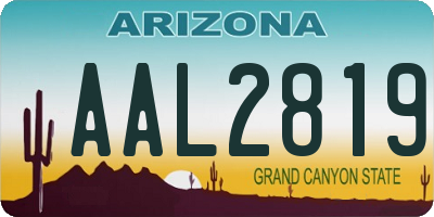 AZ license plate AAL2819