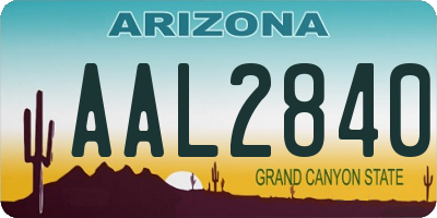 AZ license plate AAL2840