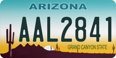 AZ license plate AAL2841