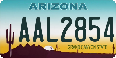AZ license plate AAL2854