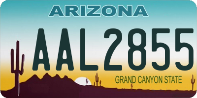 AZ license plate AAL2855