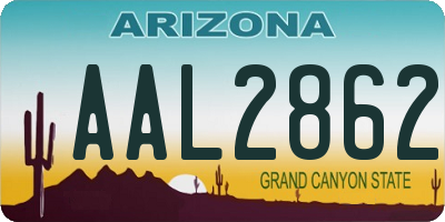 AZ license plate AAL2862