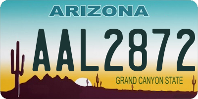AZ license plate AAL2872