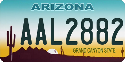 AZ license plate AAL2882