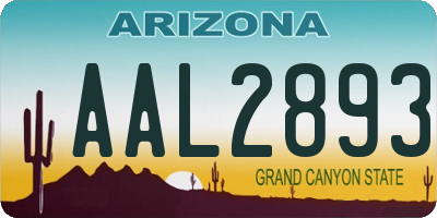 AZ license plate AAL2893