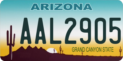 AZ license plate AAL2905