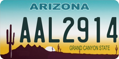 AZ license plate AAL2914