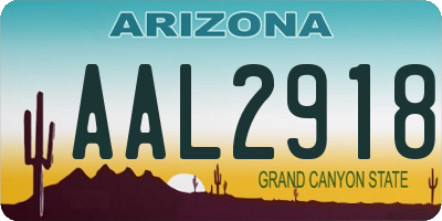 AZ license plate AAL2918