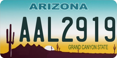 AZ license plate AAL2919