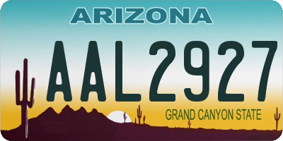 AZ license plate AAL2927