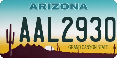 AZ license plate AAL2930