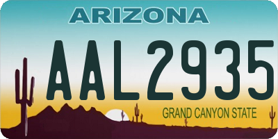 AZ license plate AAL2935