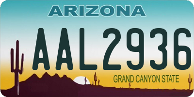 AZ license plate AAL2936