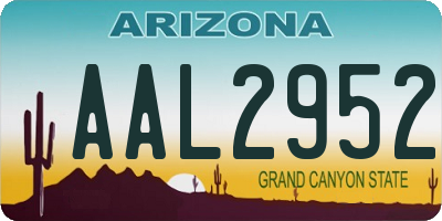 AZ license plate AAL2952