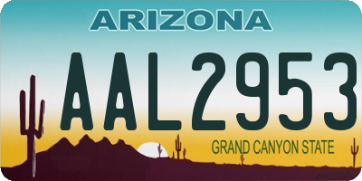 AZ license plate AAL2953