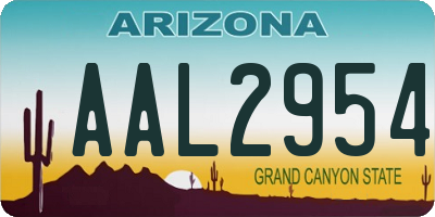 AZ license plate AAL2954