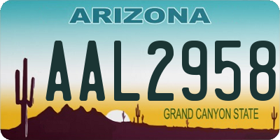 AZ license plate AAL2958