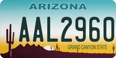 AZ license plate AAL2960