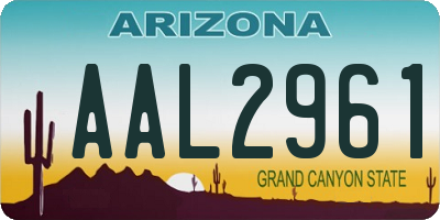 AZ license plate AAL2961