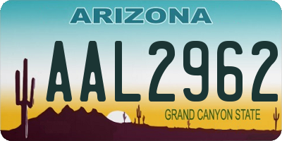 AZ license plate AAL2962