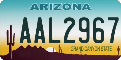 AZ license plate AAL2967