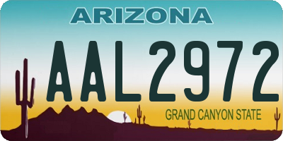 AZ license plate AAL2972