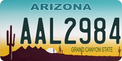 AZ license plate AAL2984