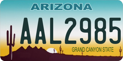 AZ license plate AAL2985