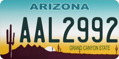 AZ license plate AAL2992