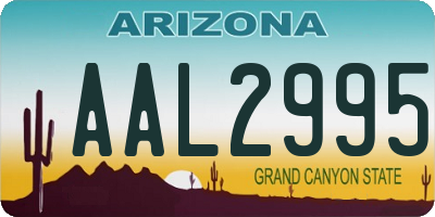 AZ license plate AAL2995