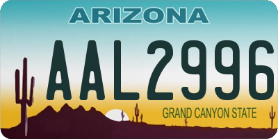 AZ license plate AAL2996