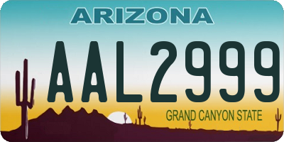 AZ license plate AAL2999