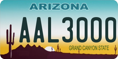 AZ license plate AAL3000