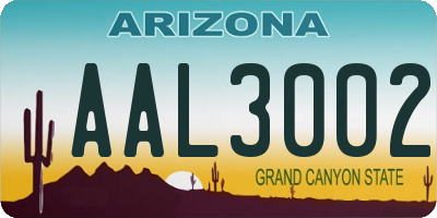 AZ license plate AAL3002