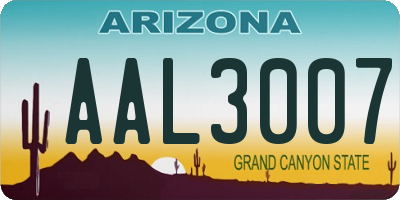 AZ license plate AAL3007