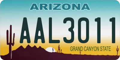 AZ license plate AAL3011