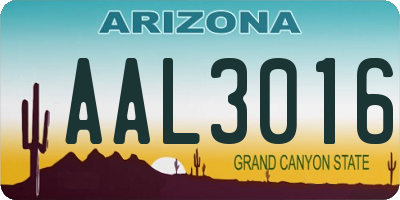 AZ license plate AAL3016