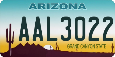 AZ license plate AAL3022
