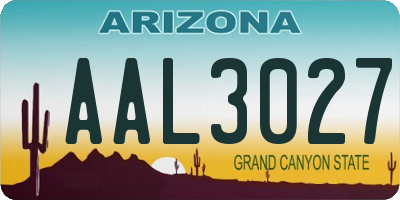 AZ license plate AAL3027