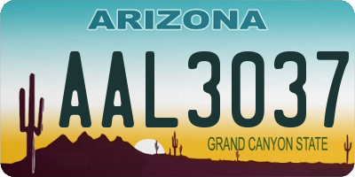AZ license plate AAL3037