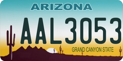 AZ license plate AAL3053