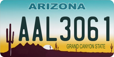 AZ license plate AAL3061