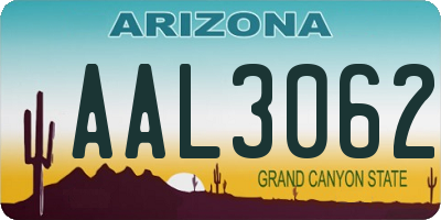 AZ license plate AAL3062