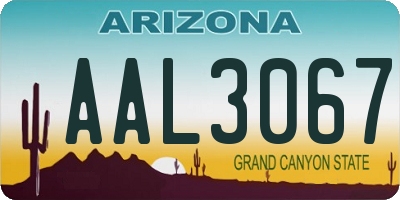 AZ license plate AAL3067