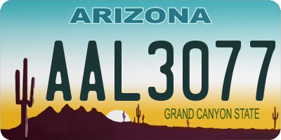 AZ license plate AAL3077